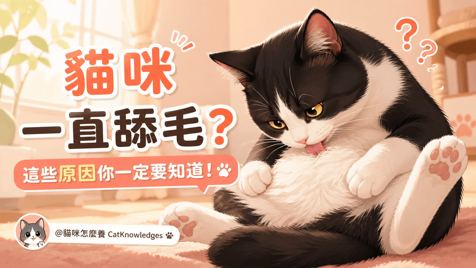 貓咪一直舔毛？這些原因你一定要知道！