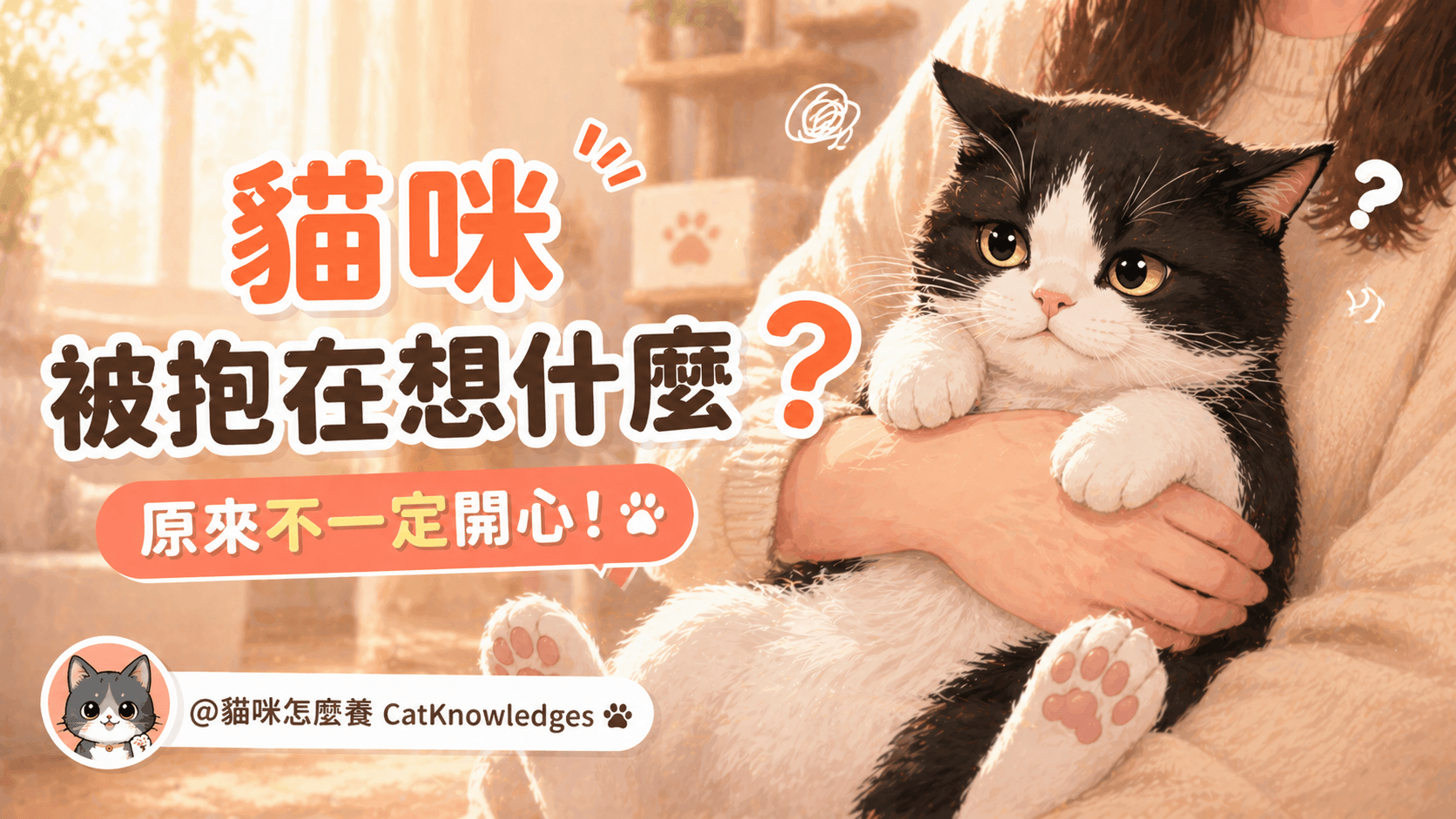 貓咪被抱在想什麼？原來不一定開心！
